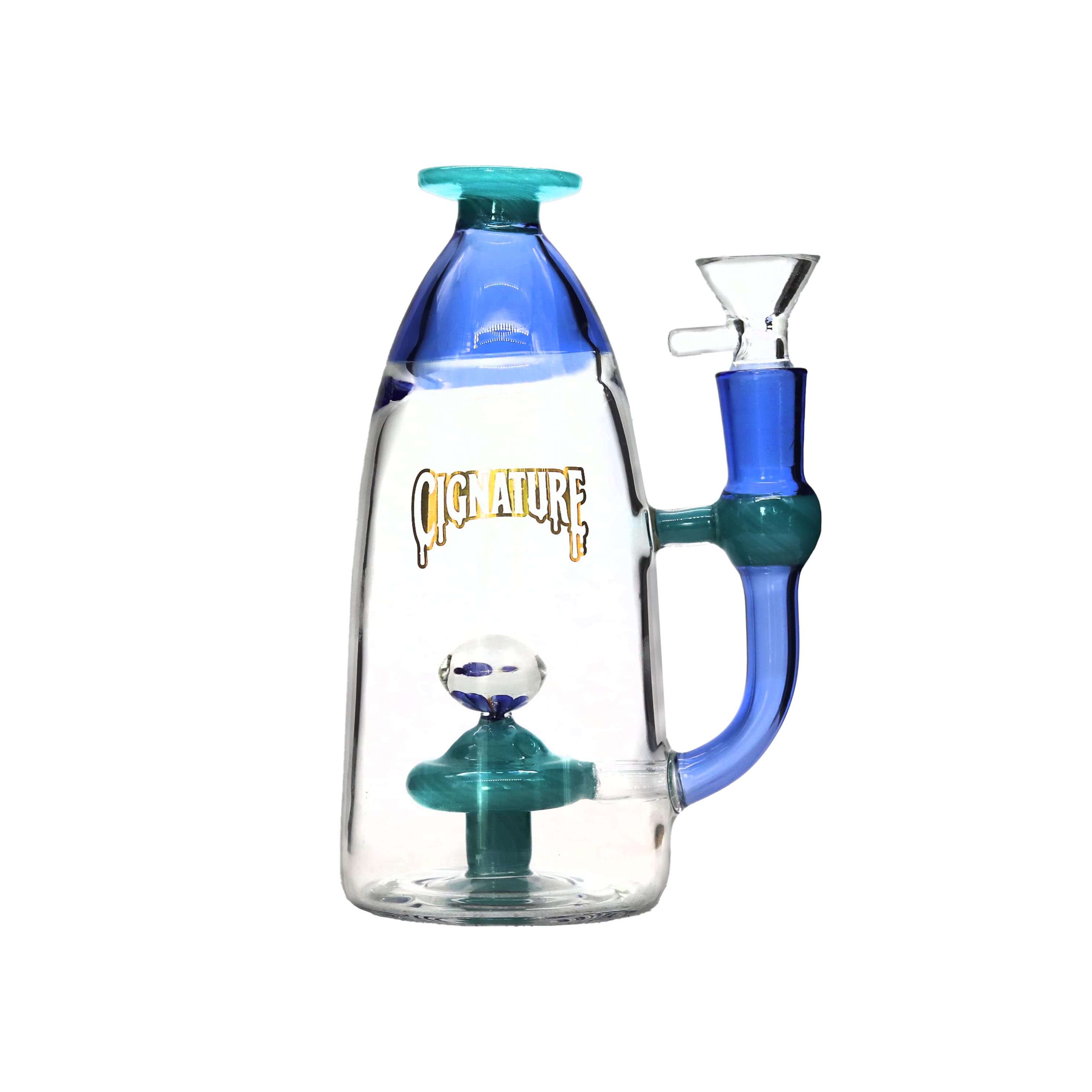 Cignature Flower With Mushroom Perc Dome Shaped Waterpipe (H4272) | 8 inch | Assorted Colors product image